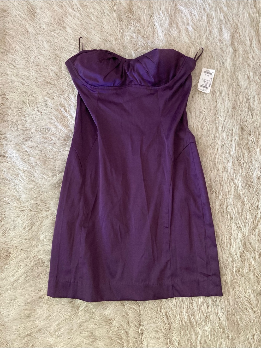 Homecoming Dress 💜 Fierce Fitted Silky Short Strapless Purple Dress